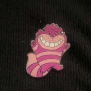Pink Striped Cat Enamel Pin